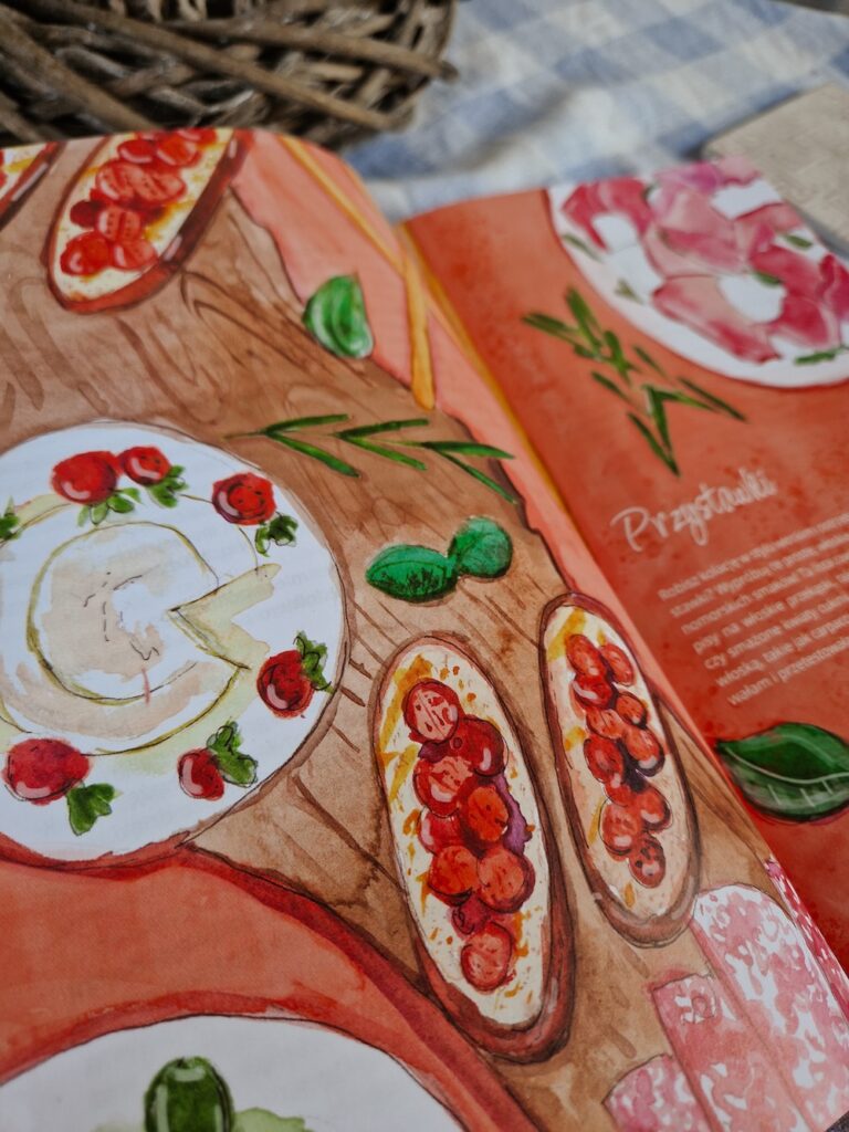 Przystawki włoskie ilustracja kulinarna