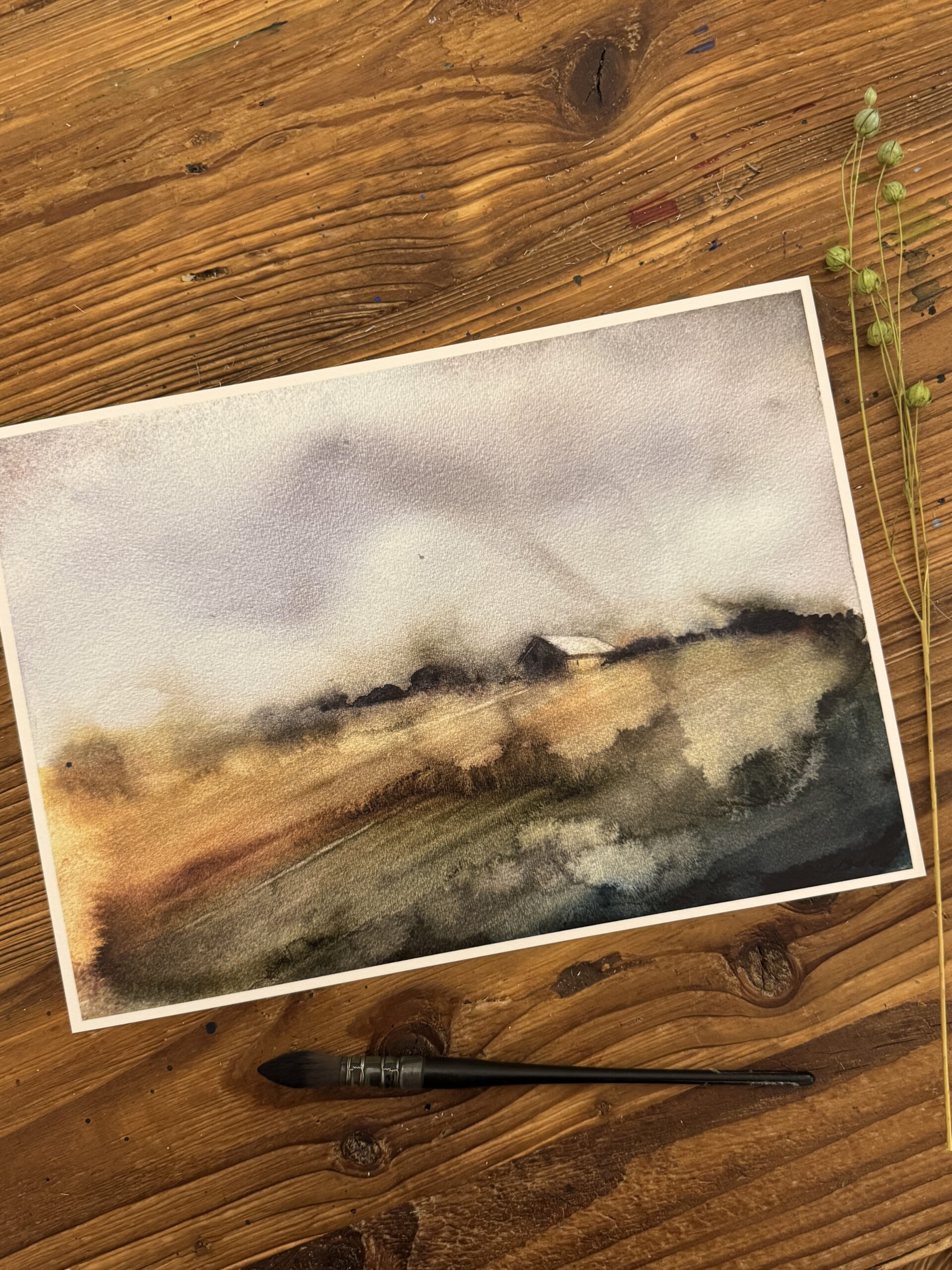 Passing through obraz akwarelowy