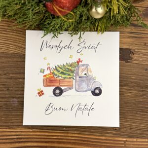 Kartka świąteczna włoski klimat ape z choinką