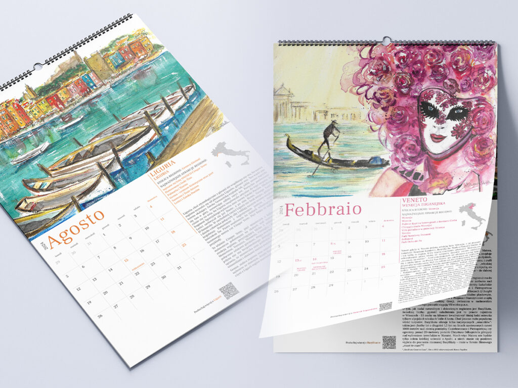 italyolo kalendarz 2024 aga moleda akwarele