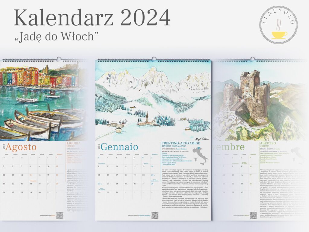 italyolo kalendarz z akwarelami aga moleda