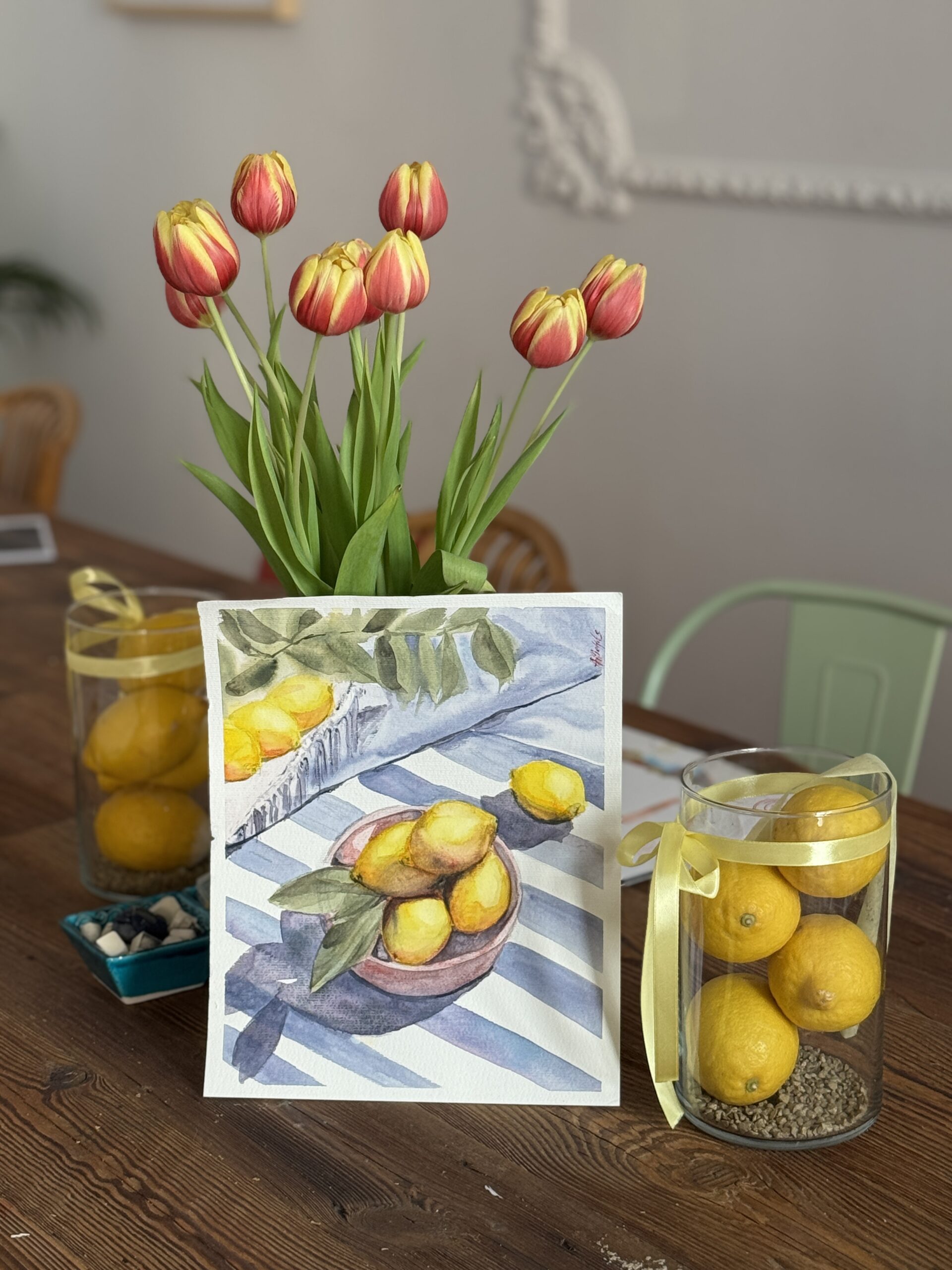 obraz cytryny akwarela