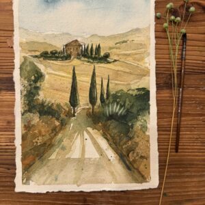 Val d’Orcia – obraz akwarelowy print
