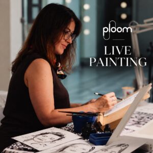 Plooom x ciao aga live painting z portretami